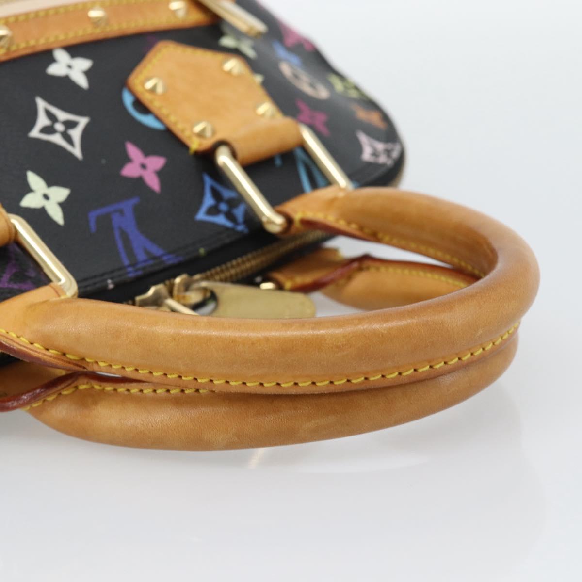 LOUIS VUITTON Monogram Multicolor Alma Hand Bag Black M92646 LV Auth ka5470A