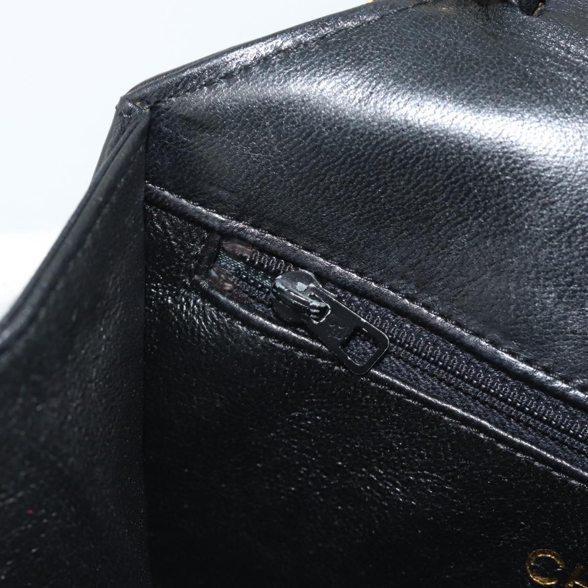 CHANEL Matelasse Chain Shoulder Bag Lamb Skin Black Gold Tone CC Auth ka5472V