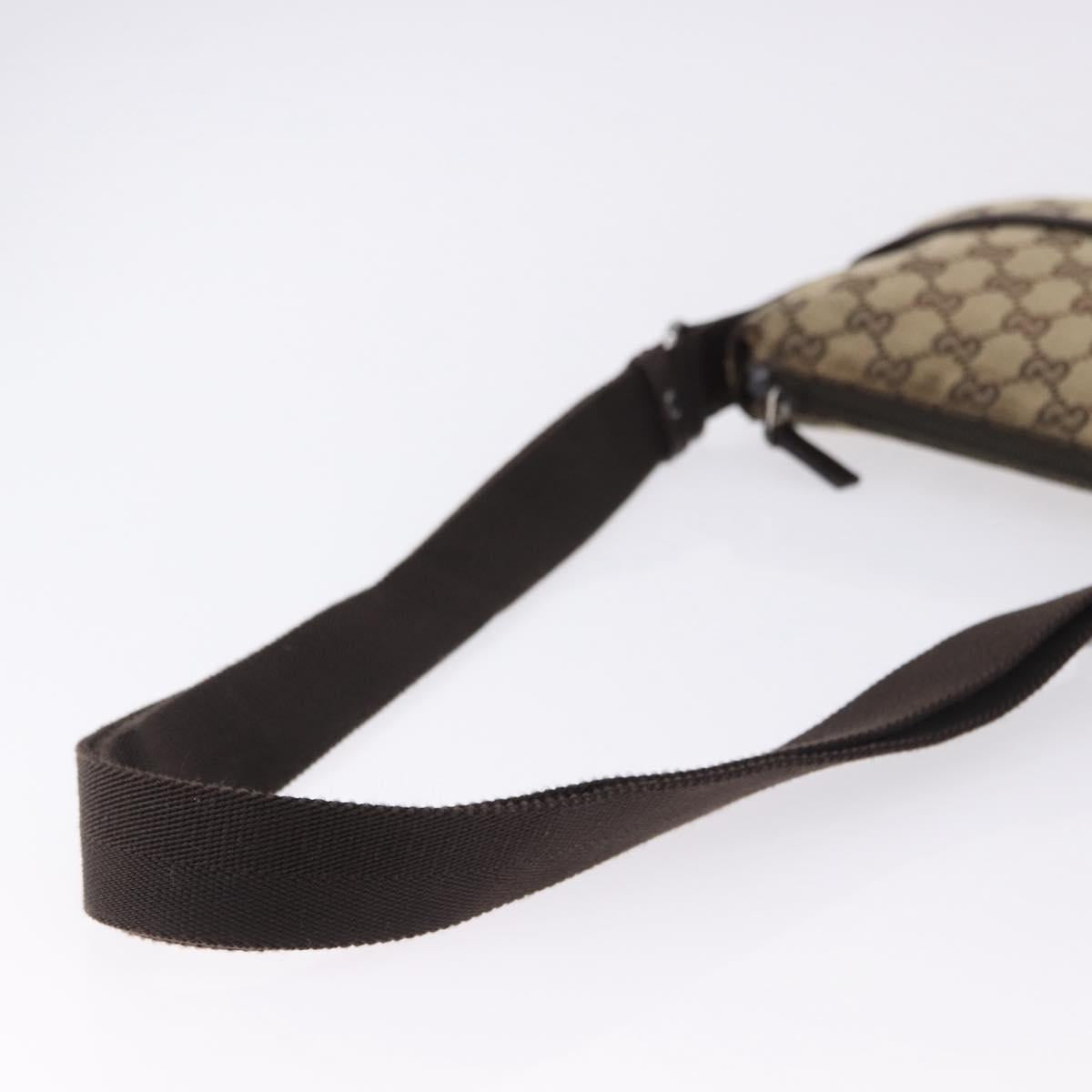 GUCCI GG Canvas Shoulder Bag Beige Silver 147671 Auth ka5478