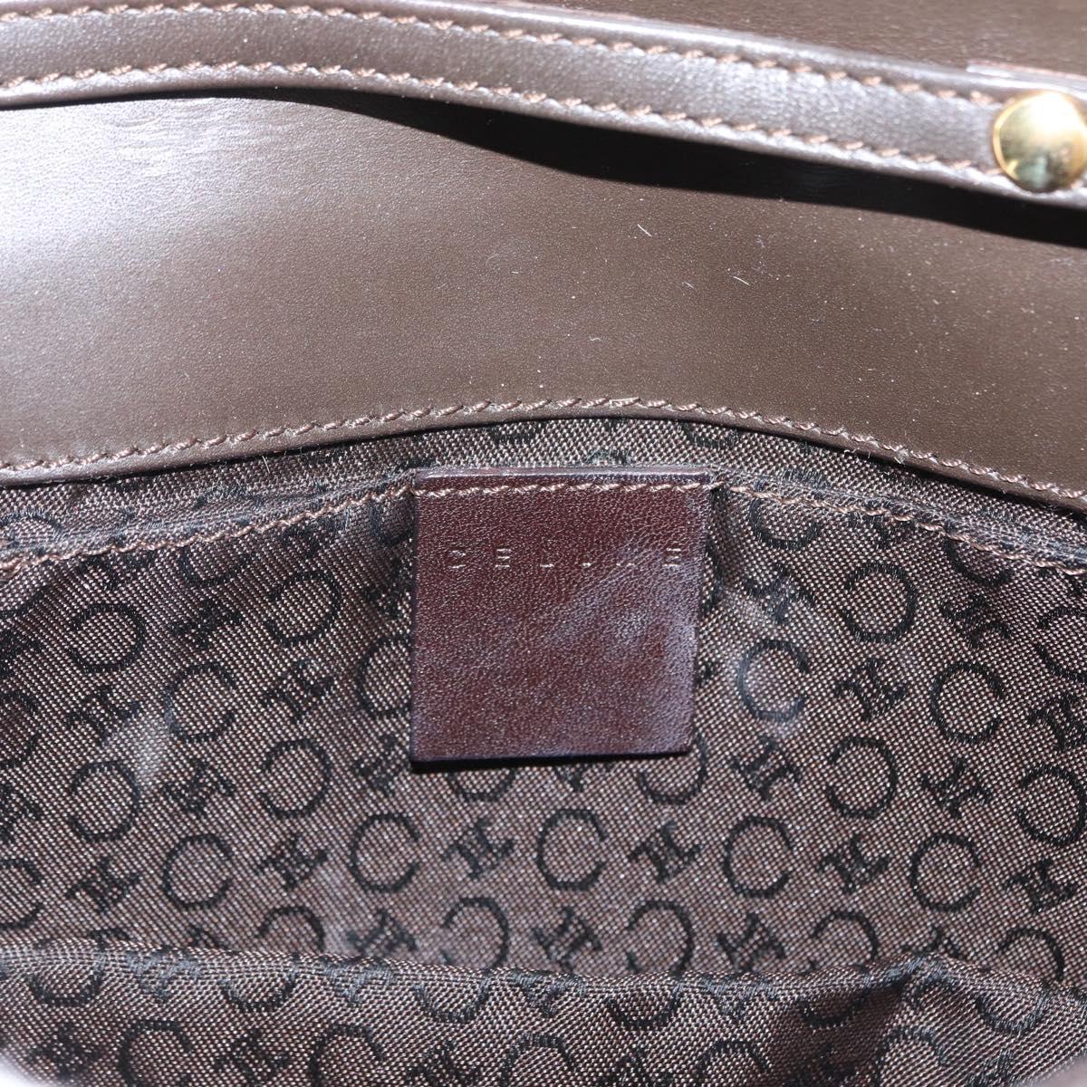 CELINE C Macadam Canvas Shoulder Bag Canvas Beige Gold Auth ka548