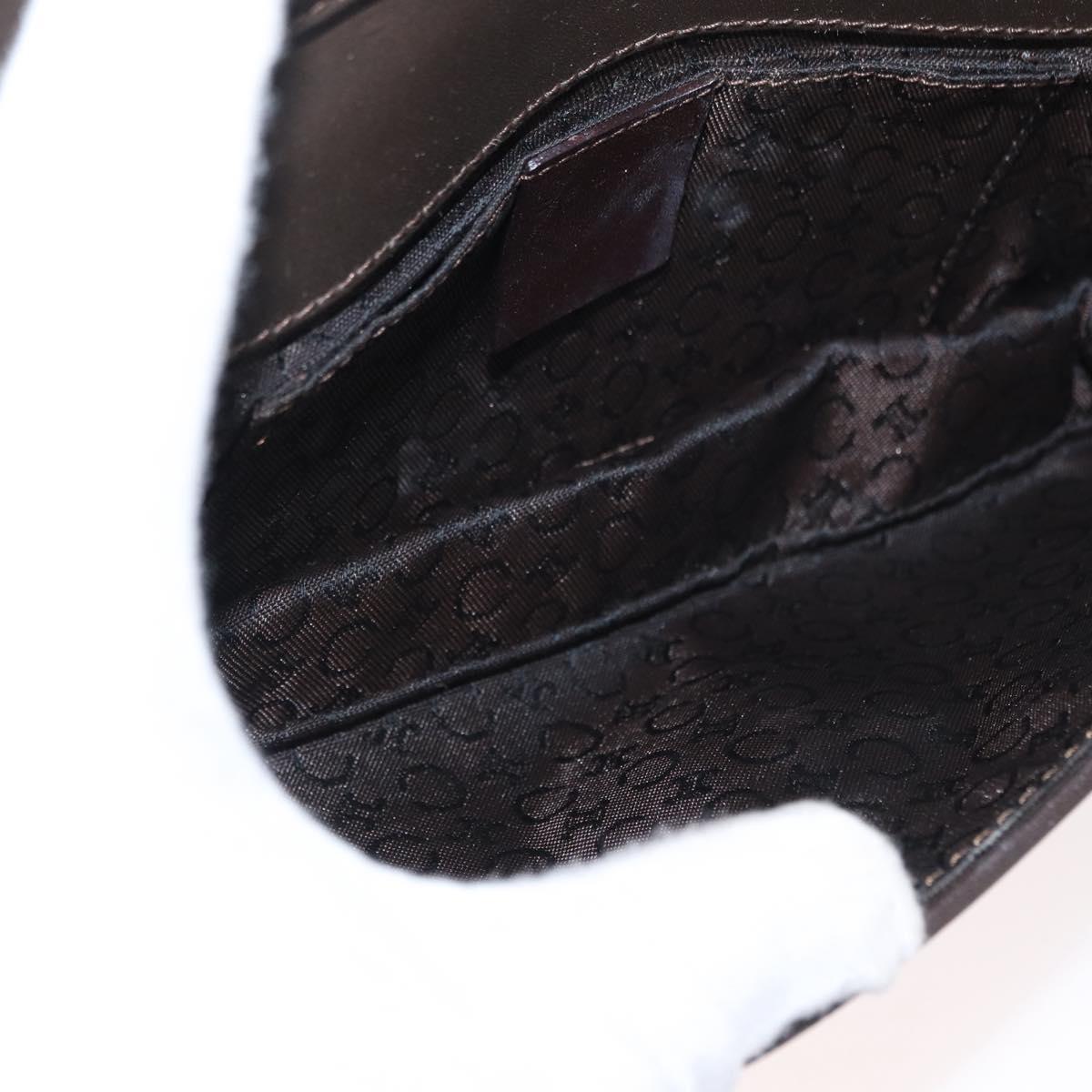 CELINE C Macadam Canvas Shoulder Bag Canvas Beige Gold Auth ka548