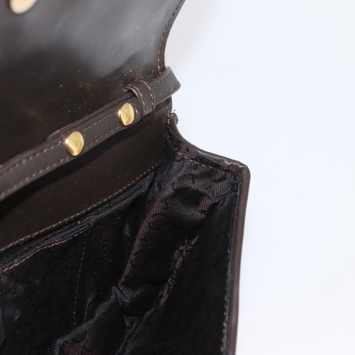 CELINE C Macadam Canvas Shoulder Bag Canvas Beige Gold Auth ka548