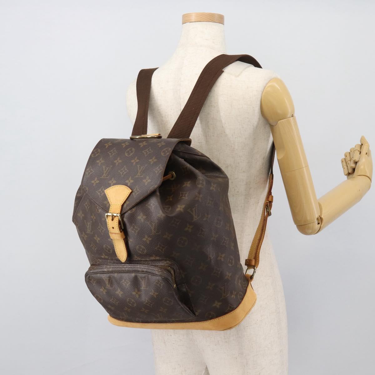 LOUIS VUITTON Monogram Montsouris GM Backpack M51135 LV Auth ka5480
