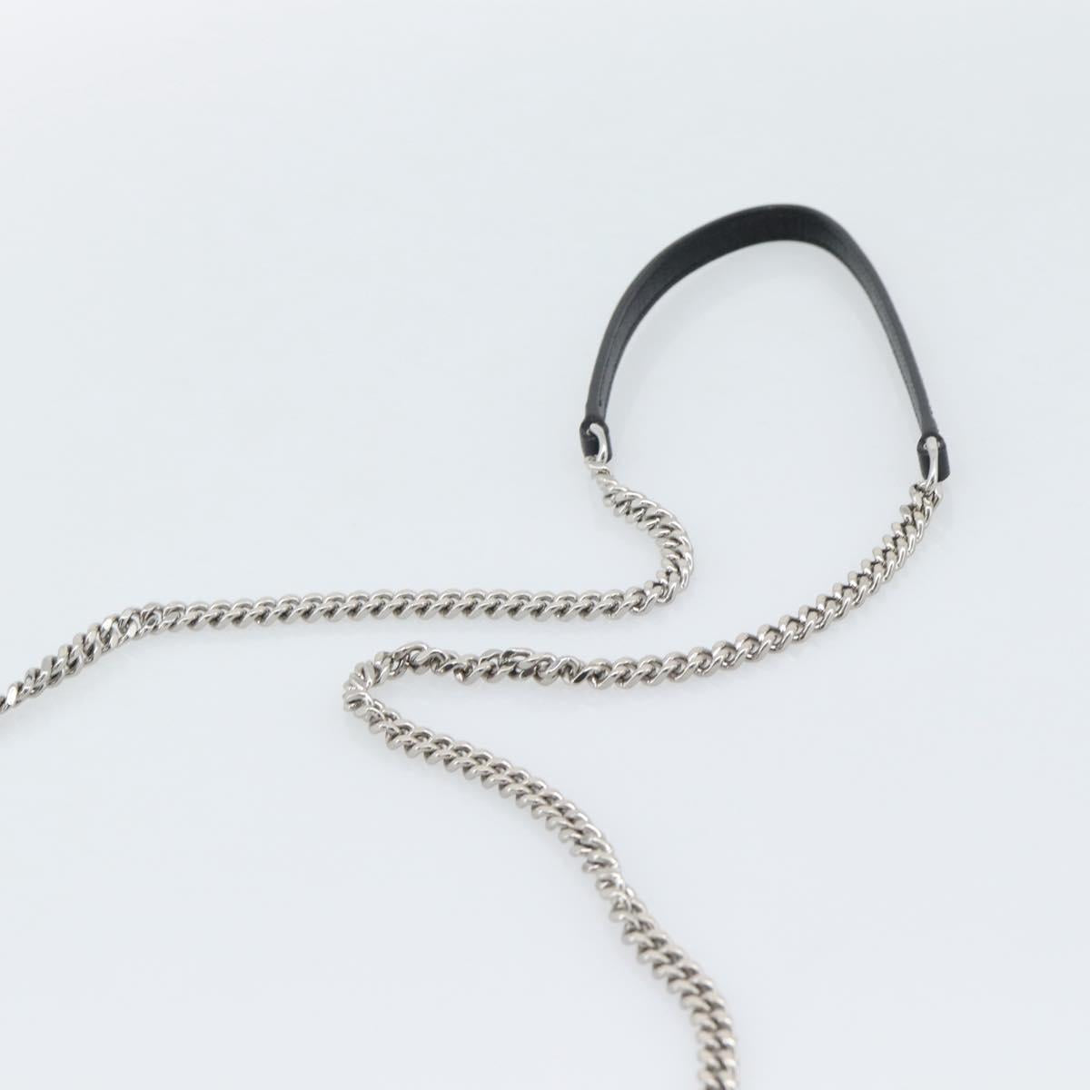 SAINT LAURENT Chain Shoulder Bag Leather Black Silver 742920 Auth ka5481V