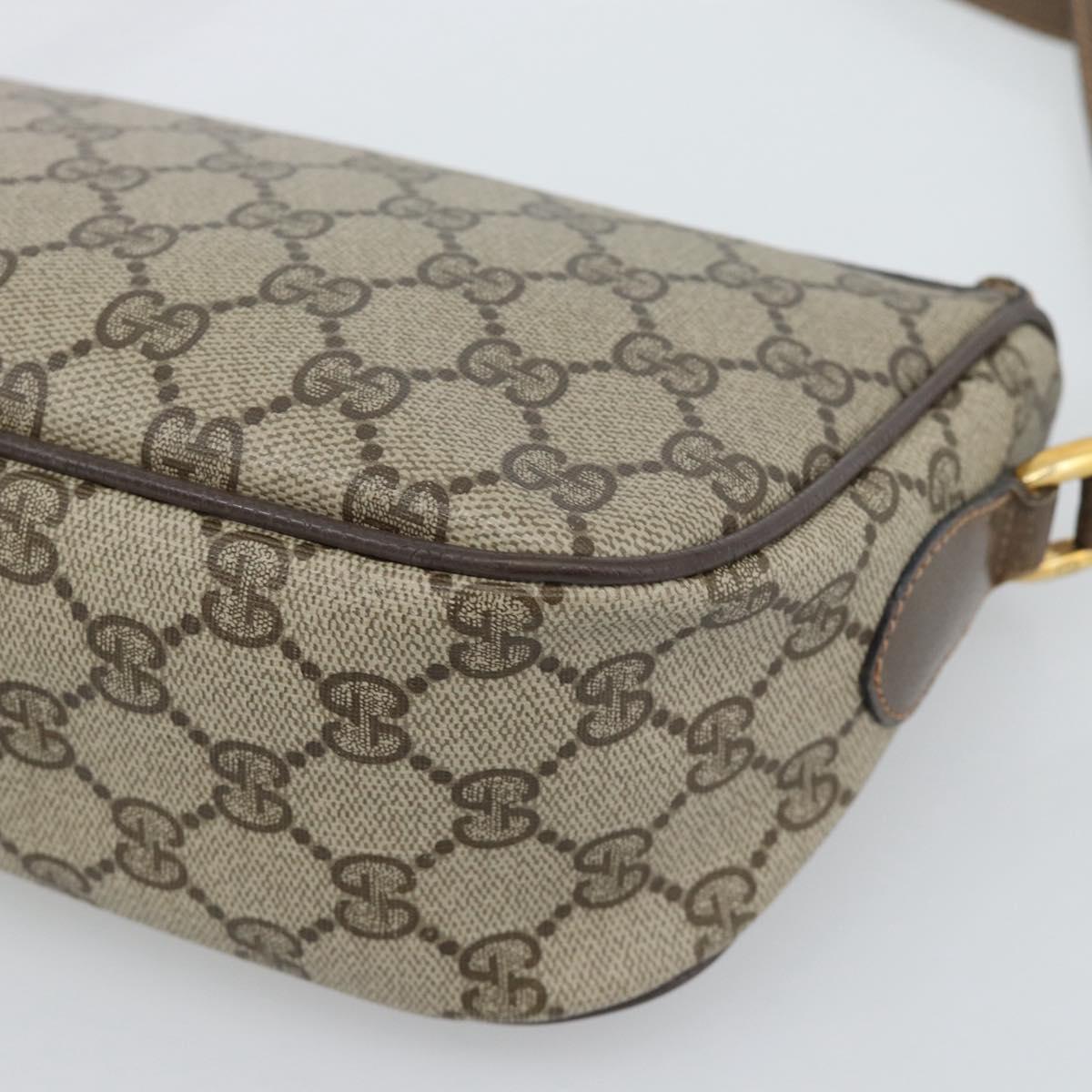 GUCCI GG Supreme Web Sherry Line Shoulder Bag PVC Beige 89 02 054 Auth ka5486