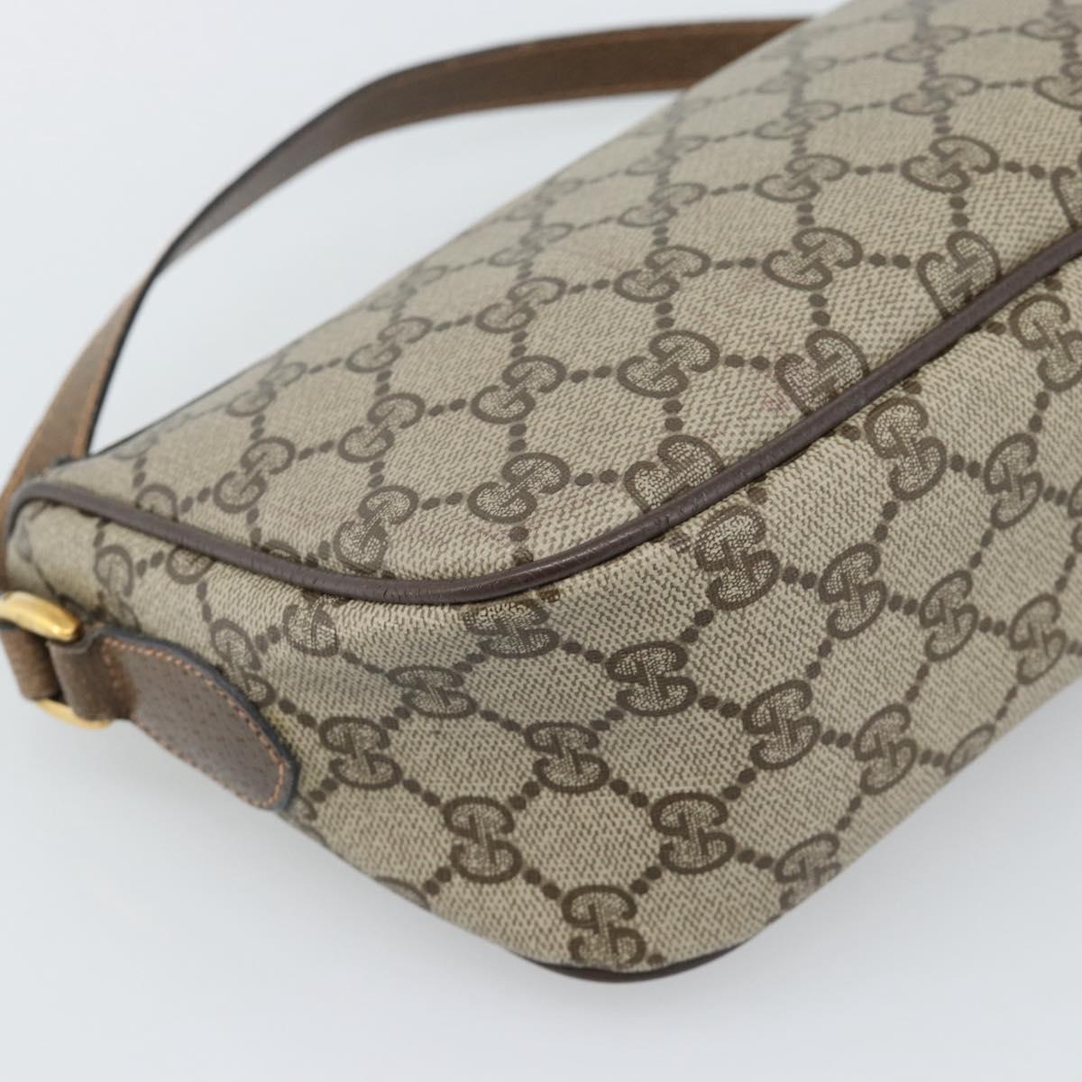 GUCCI GG Supreme Web Sherry Line Shoulder Bag PVC Beige 89 02 054 Auth ka5486