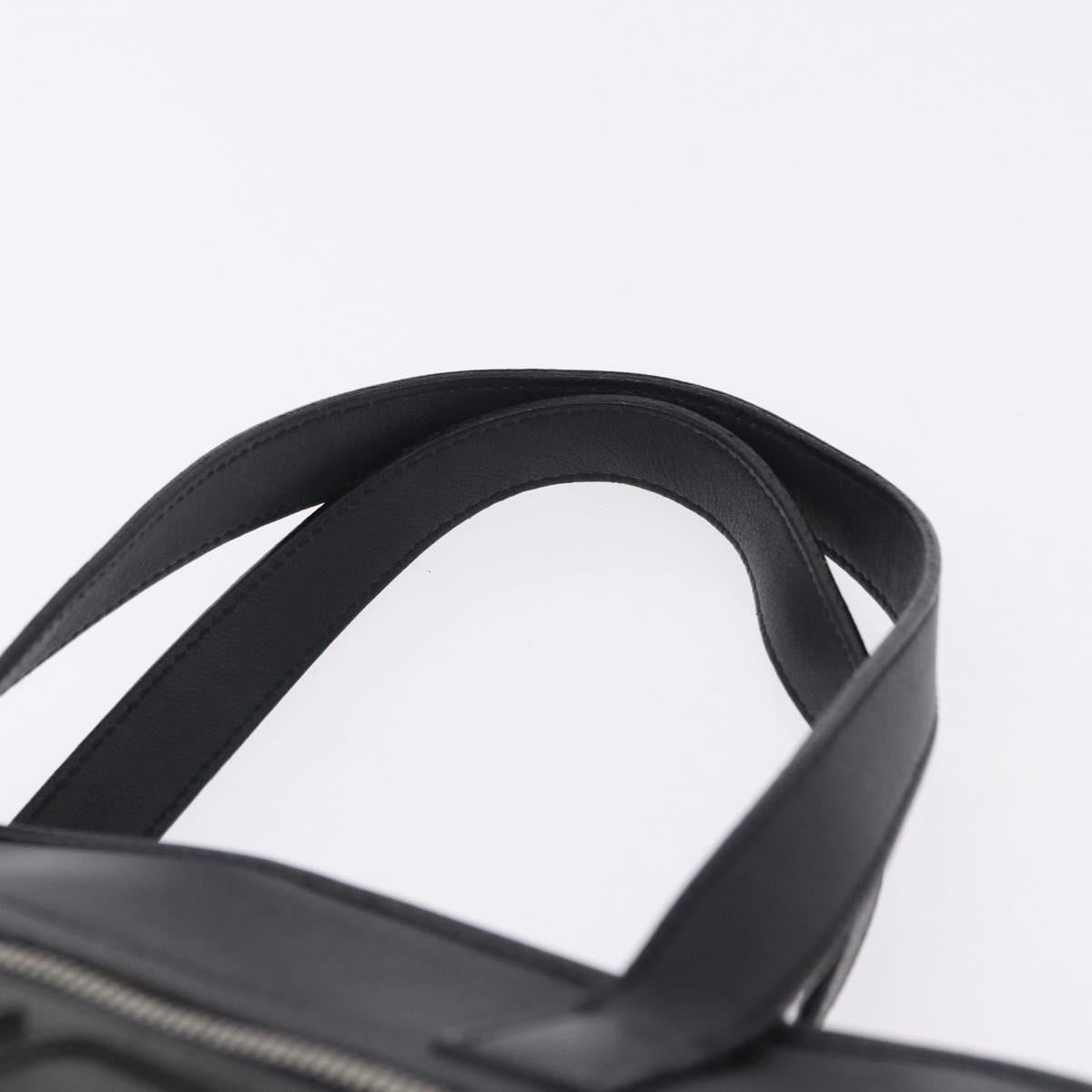 Salvatore Ferragamo Hand Bag Leather Black Silver Auth ka5488