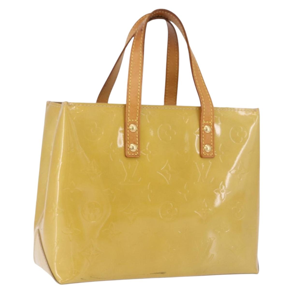 LOUIS VUITTON Monogram Vernis Reade PM Hand Bag Beige M91144 LV Auth ka5490