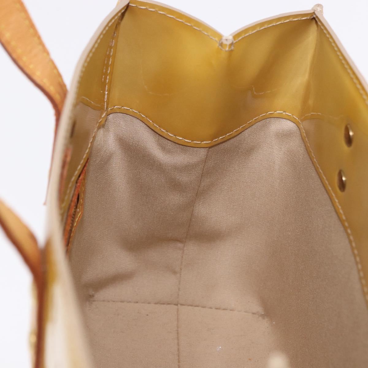 LOUIS VUITTON Monogram Vernis Reade PM Hand Bag Beige M91144 LV Auth ka5490