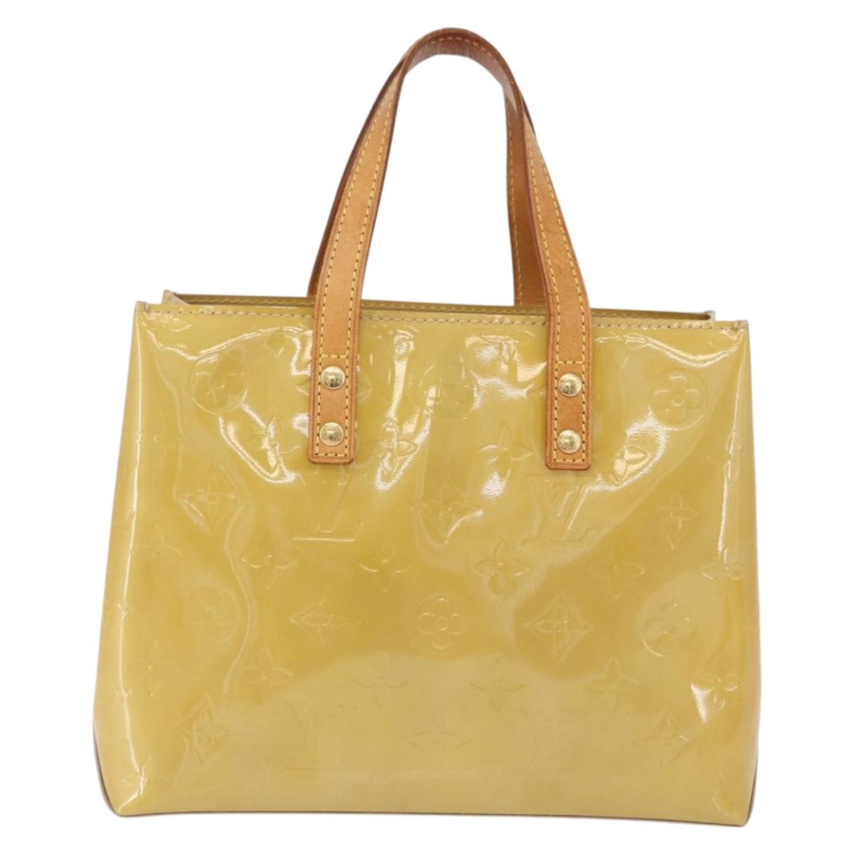 LOUIS VUITTON Monogram Vernis Reade PM Hand Bag Beige M91144 LV Auth ka5490