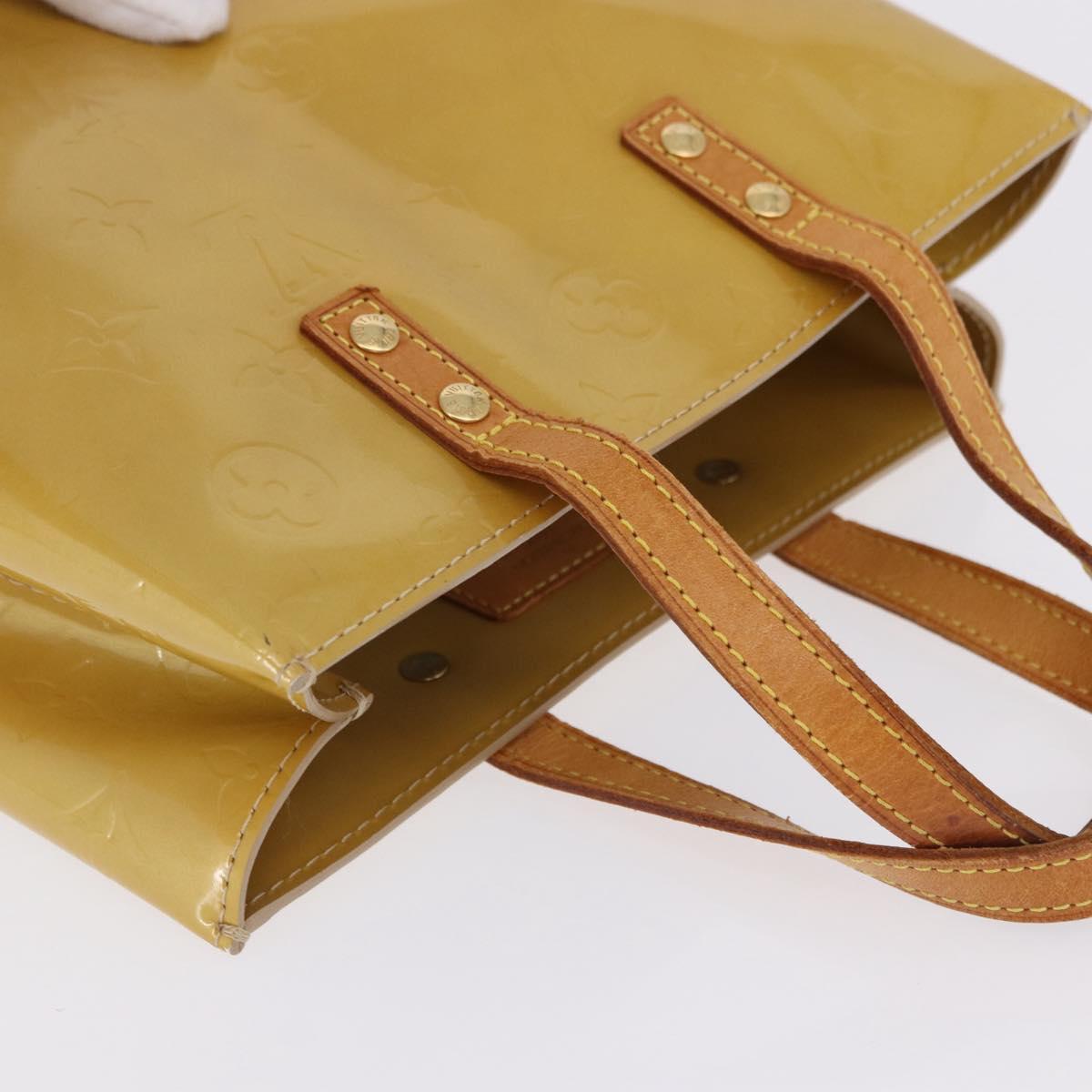 LOUIS VUITTON Monogram Vernis Reade PM Hand Bag Beige M91144 LV Auth ka5490