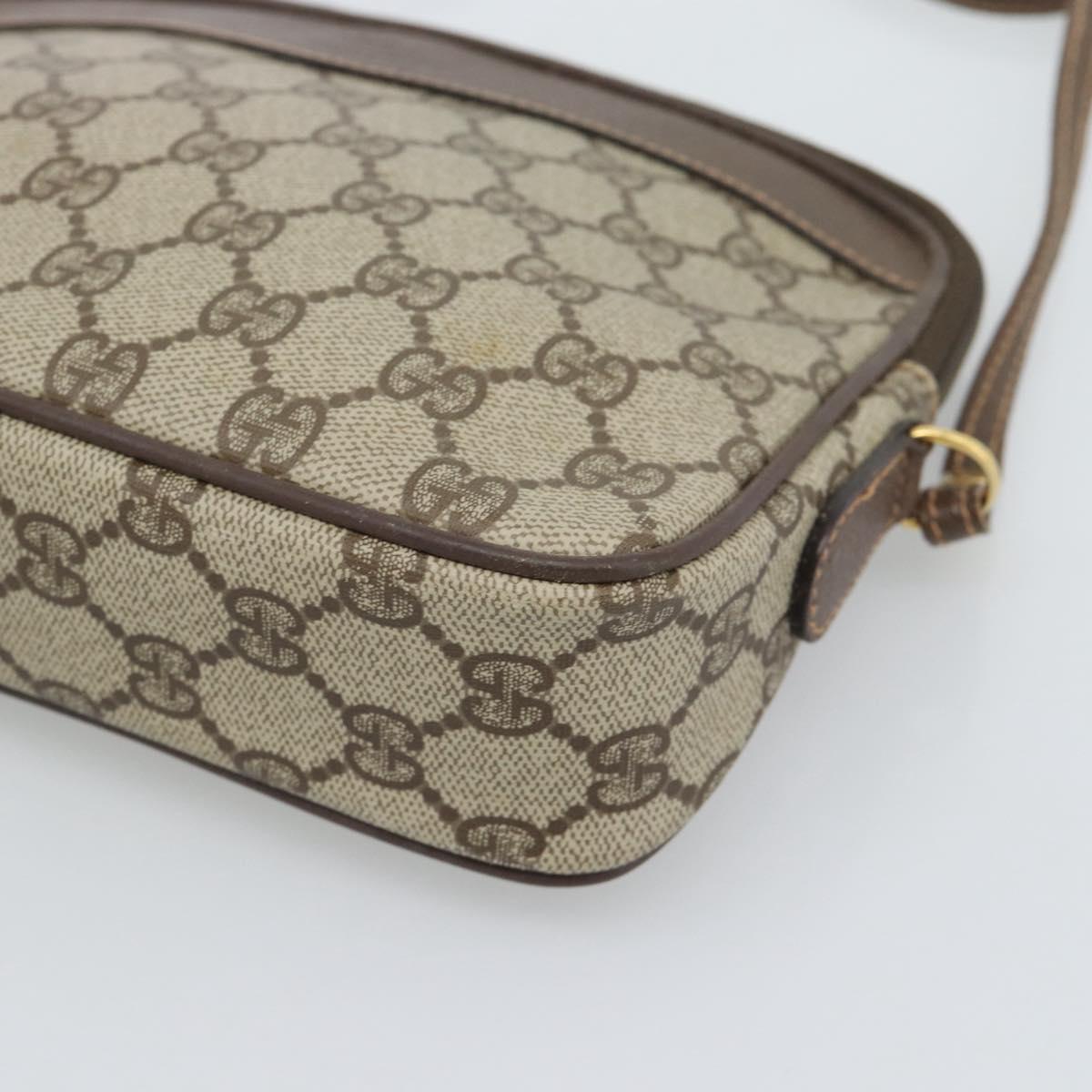 GUCCI GG Supreme Shoulder Bag PVC Leather Beige Gold 007 115 6428 Auth ka5493