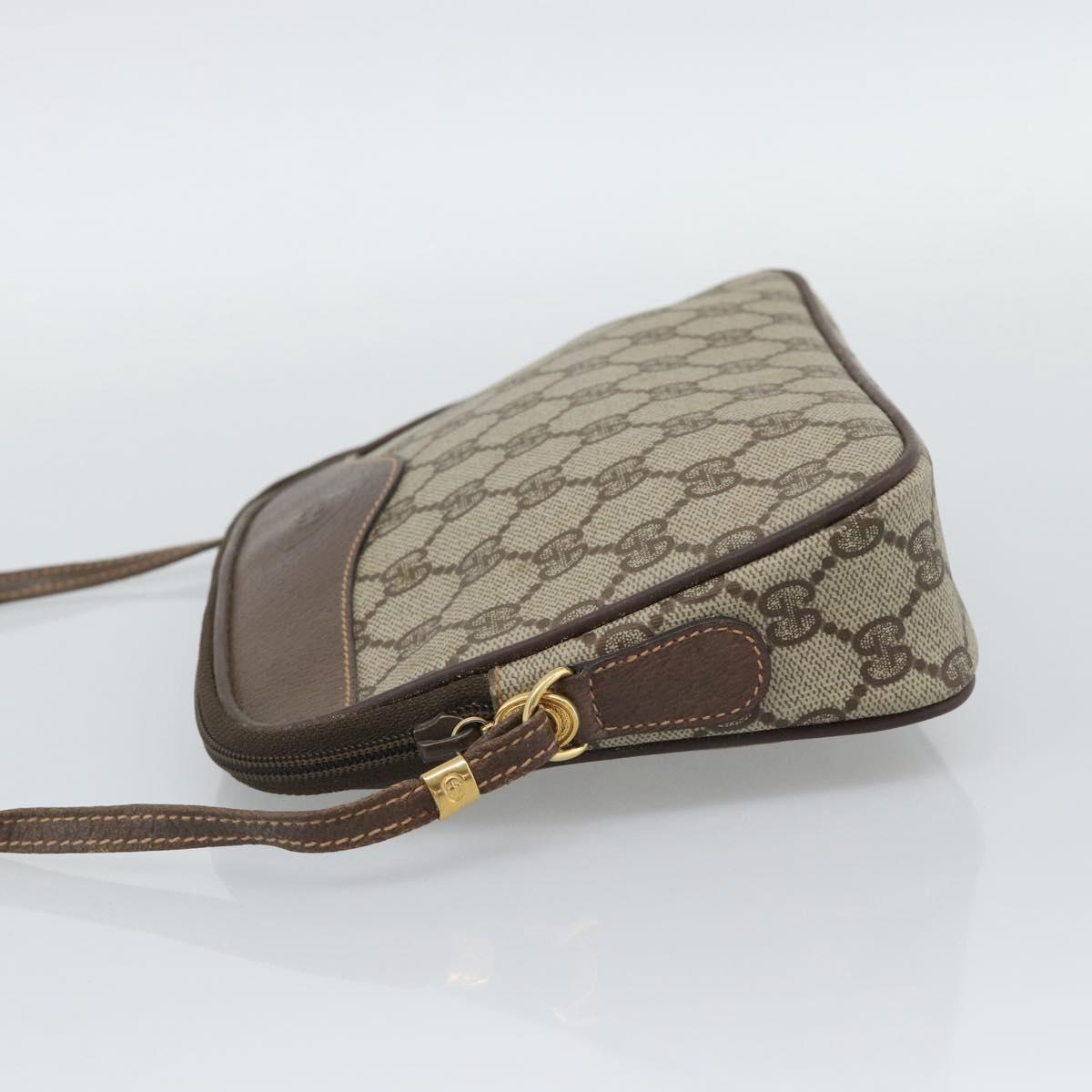 GUCCI GG Supreme Shoulder Bag PVC Leather Beige Gold 007 115 6428 Auth ka5493