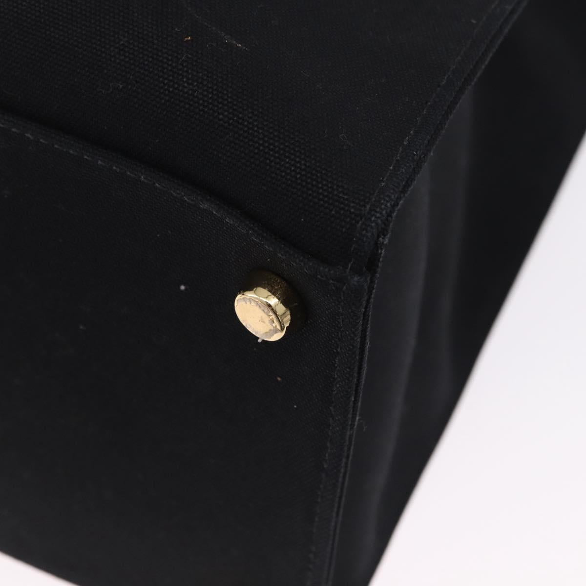 FENDI FENDACE Tote Bag Canvas 2way Black Gold 7VA558 Auth ka5494M