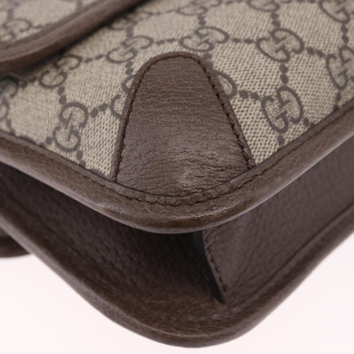 GUCCI GG Supreme Cathead Small Messenger Bag PVC Beige Gold 501050 Auth ka5496M