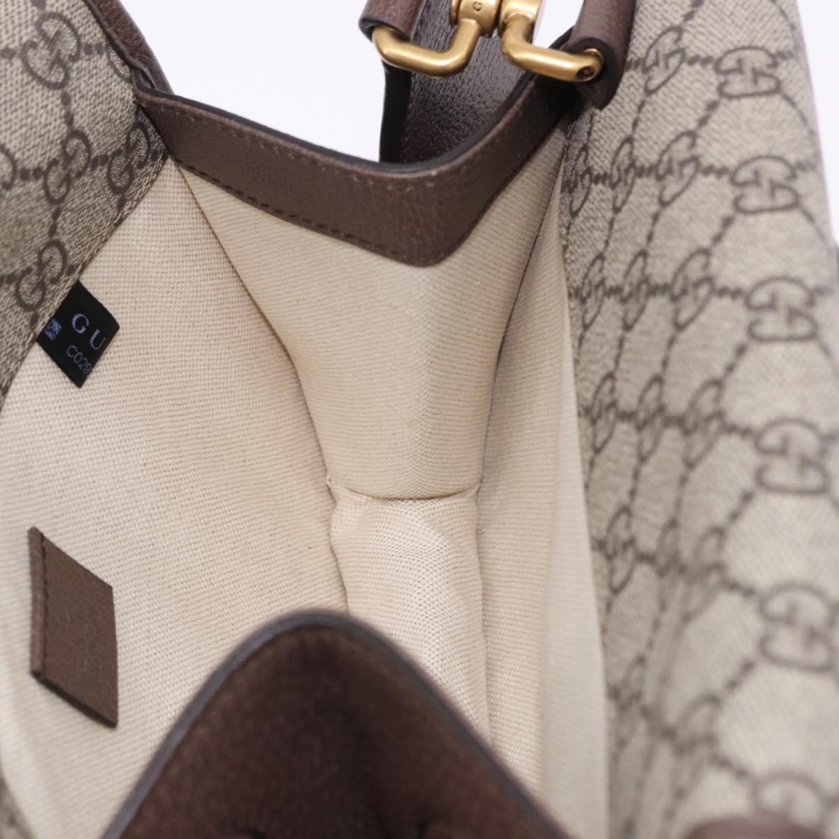 GUCCI GG Supreme Cathead Small Messenger Bag PVC Beige Gold 501050 Auth ka5496M