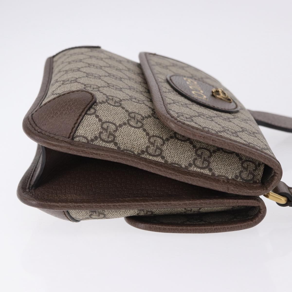 GUCCI GG Supreme Cathead Small Messenger Bag PVC Beige Gold 501050 Auth ka5496M