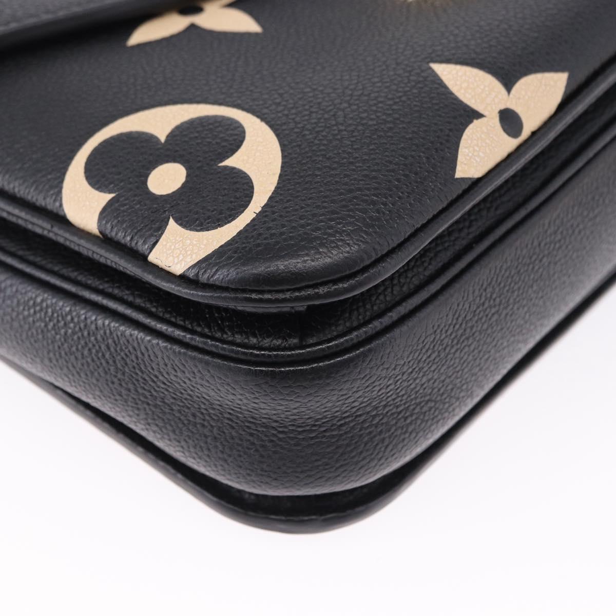 LOUIS VUITTON Monogram Empreinte Pochette Metis MM Black M45773 LV Auth ka5497SAV