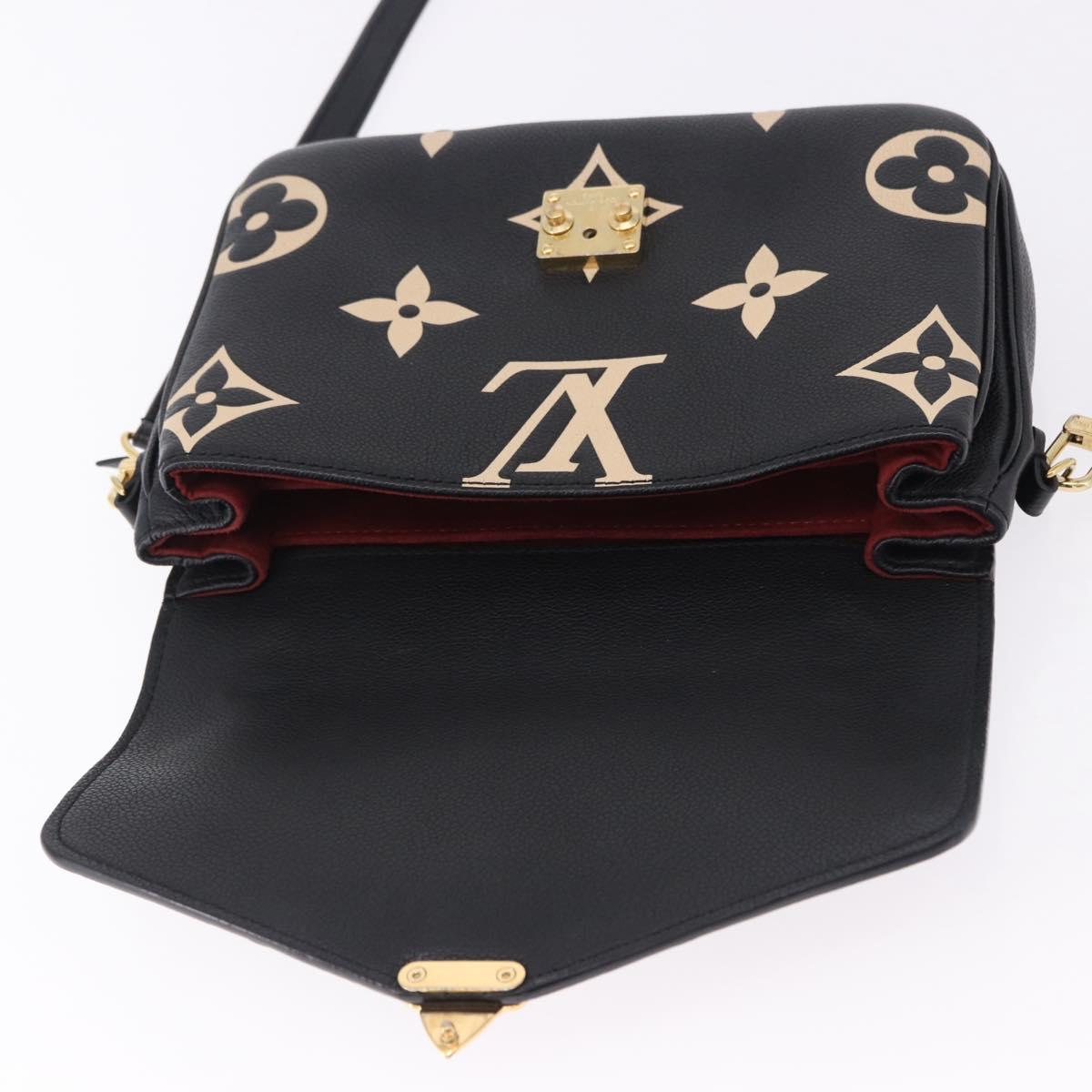 LOUIS VUITTON Monogram Empreinte Pochette Metis MM Black M45773 LV Auth ka5497SAV