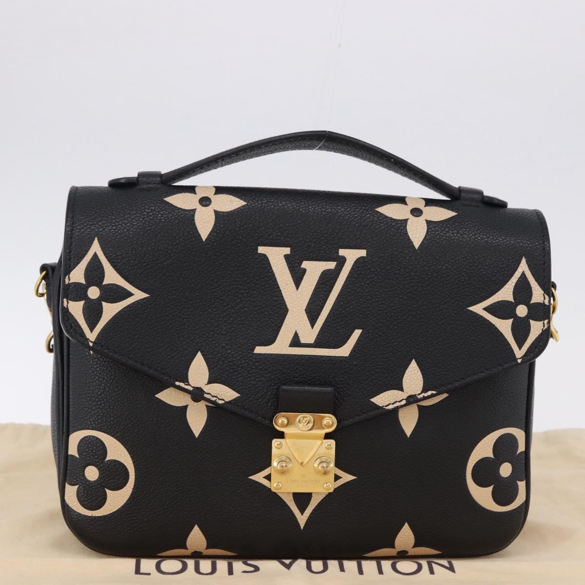 LOUIS VUITTON Monogram Empreinte Pochette Metis MM Black M45773 LV Auth ka5497SAV