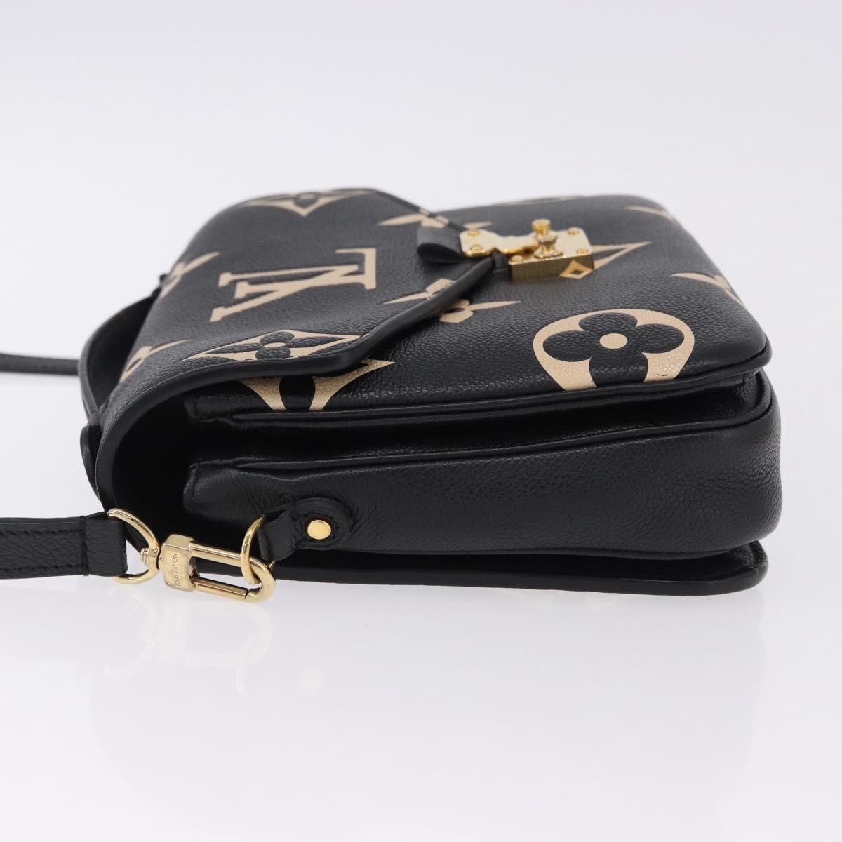 LOUIS VUITTON Monogram Empreinte Pochette Metis MM Black M45773 LV Auth ka5497SAV