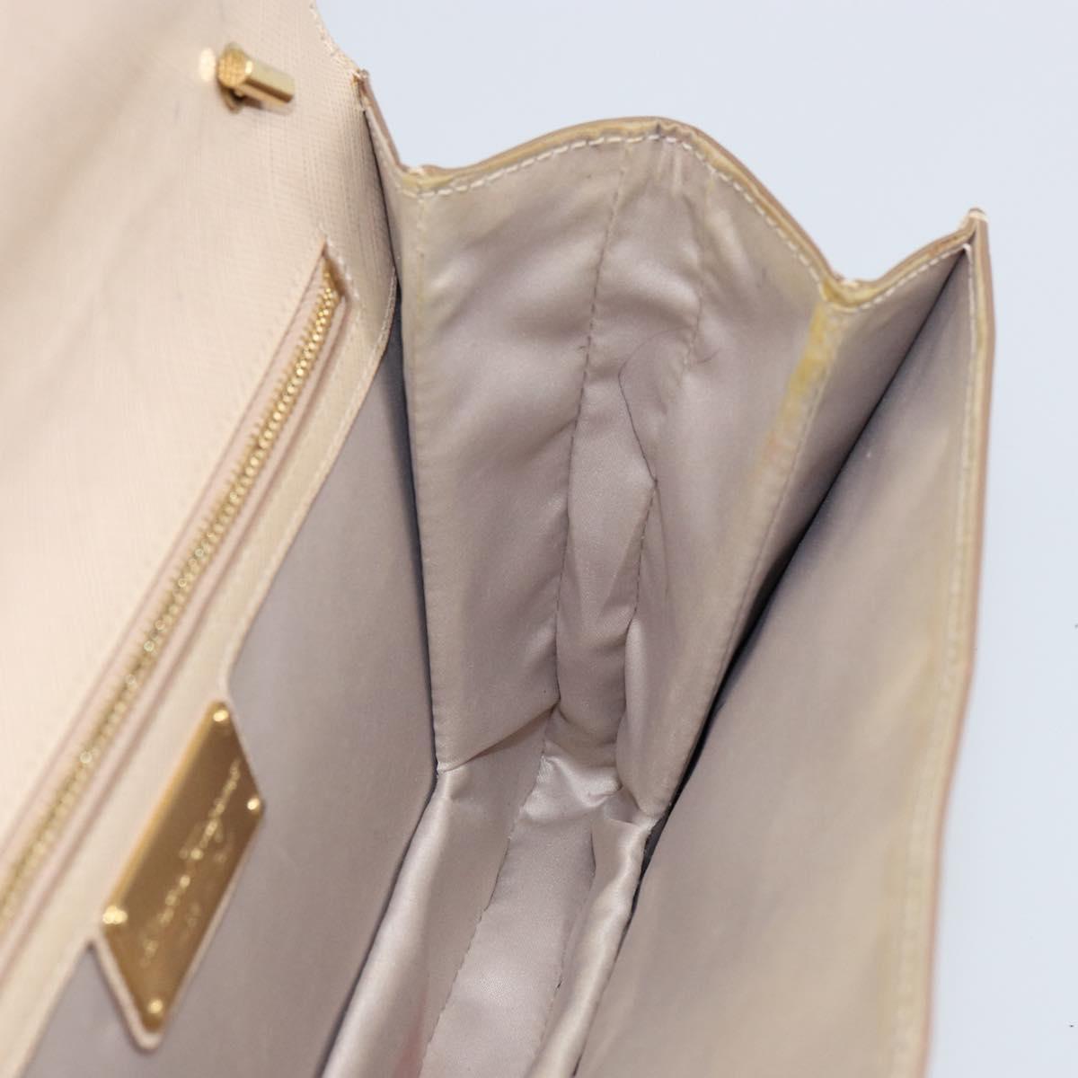 Salvatore Ferragamo Chain Shoulder Bag Leather Pink Gold Auth ka550