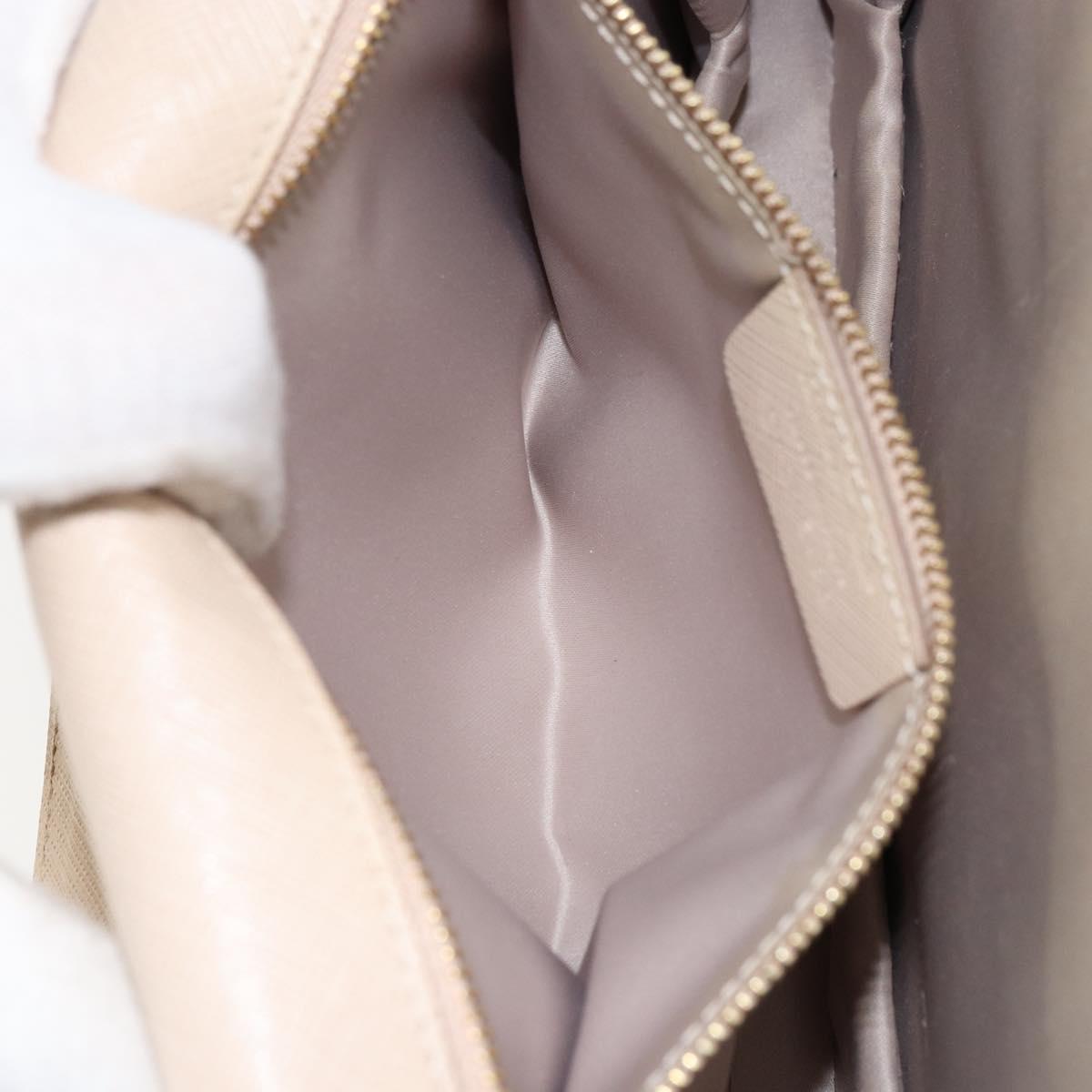 Salvatore Ferragamo Chain Shoulder Bag Leather Pink Gold Auth ka550