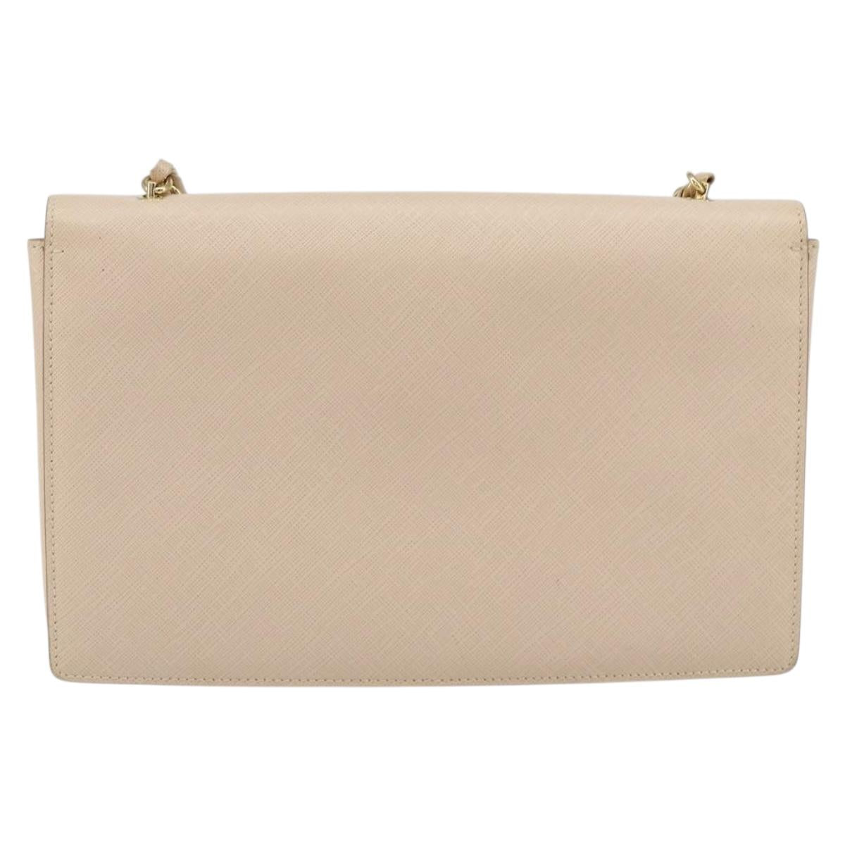 Salvatore Ferragamo Chain Shoulder Bag Leather Pink Gold Auth ka550