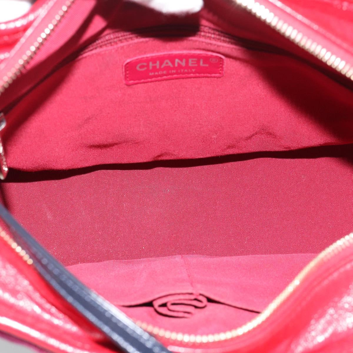 CHANEL Gabrielle de Chanel Matelasse Chain Shoulder Bag Canvas Red Auth ka5504M