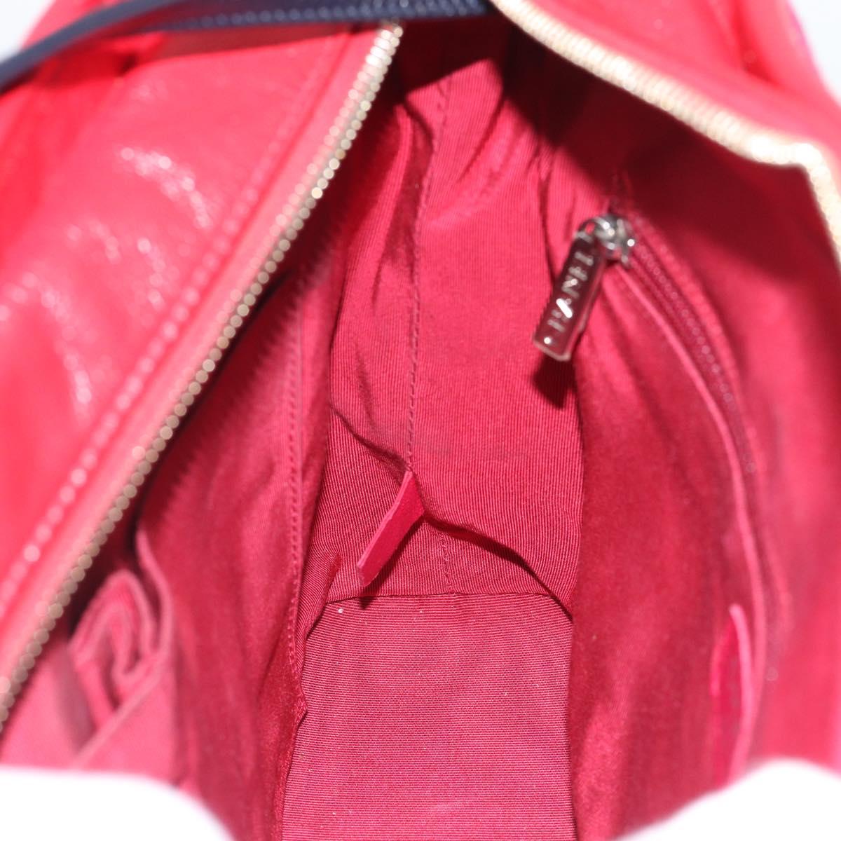 CHANEL Gabrielle de Chanel Matelasse Chain Shoulder Bag Canvas Red Auth ka5504M