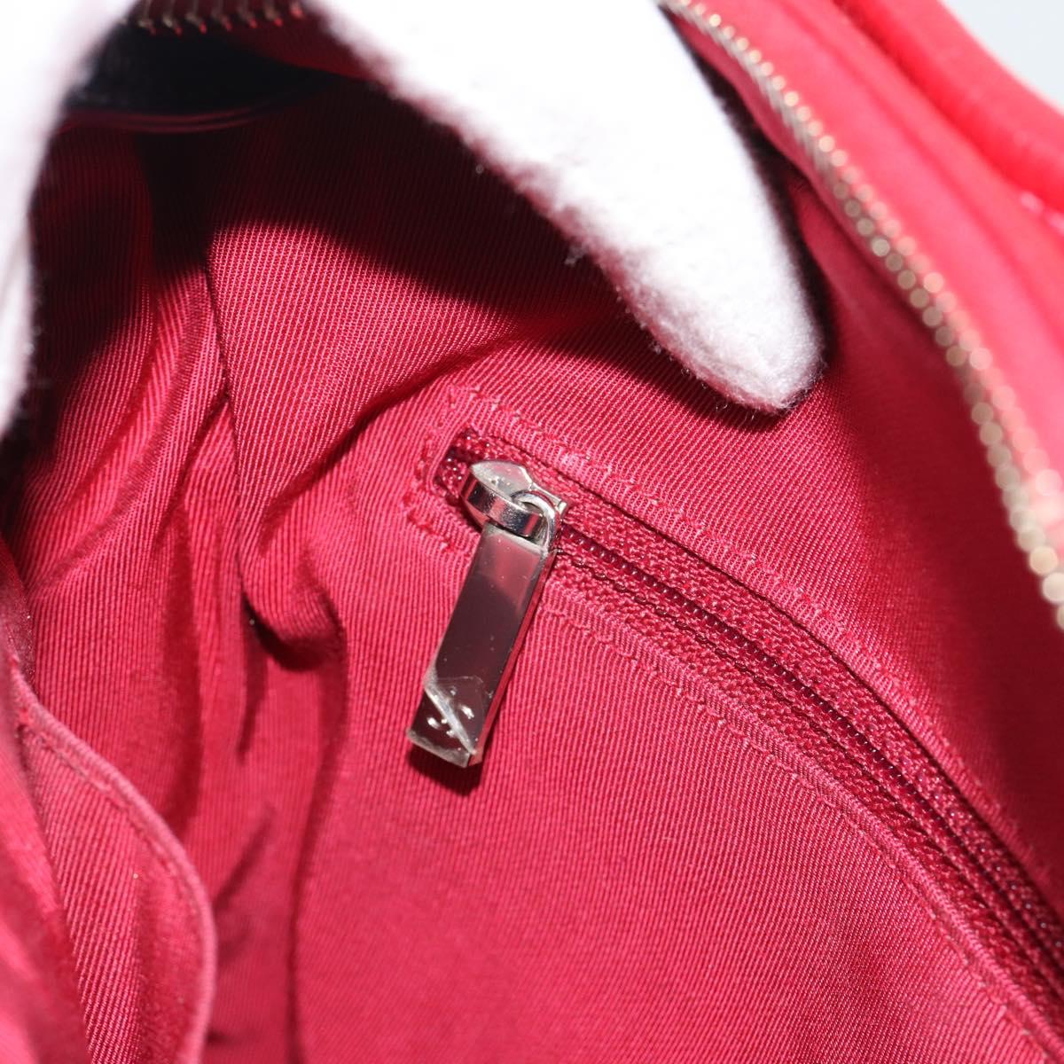 CHANEL Gabrielle de Chanel Matelasse Chain Shoulder Bag Canvas Red Auth ka5504M
