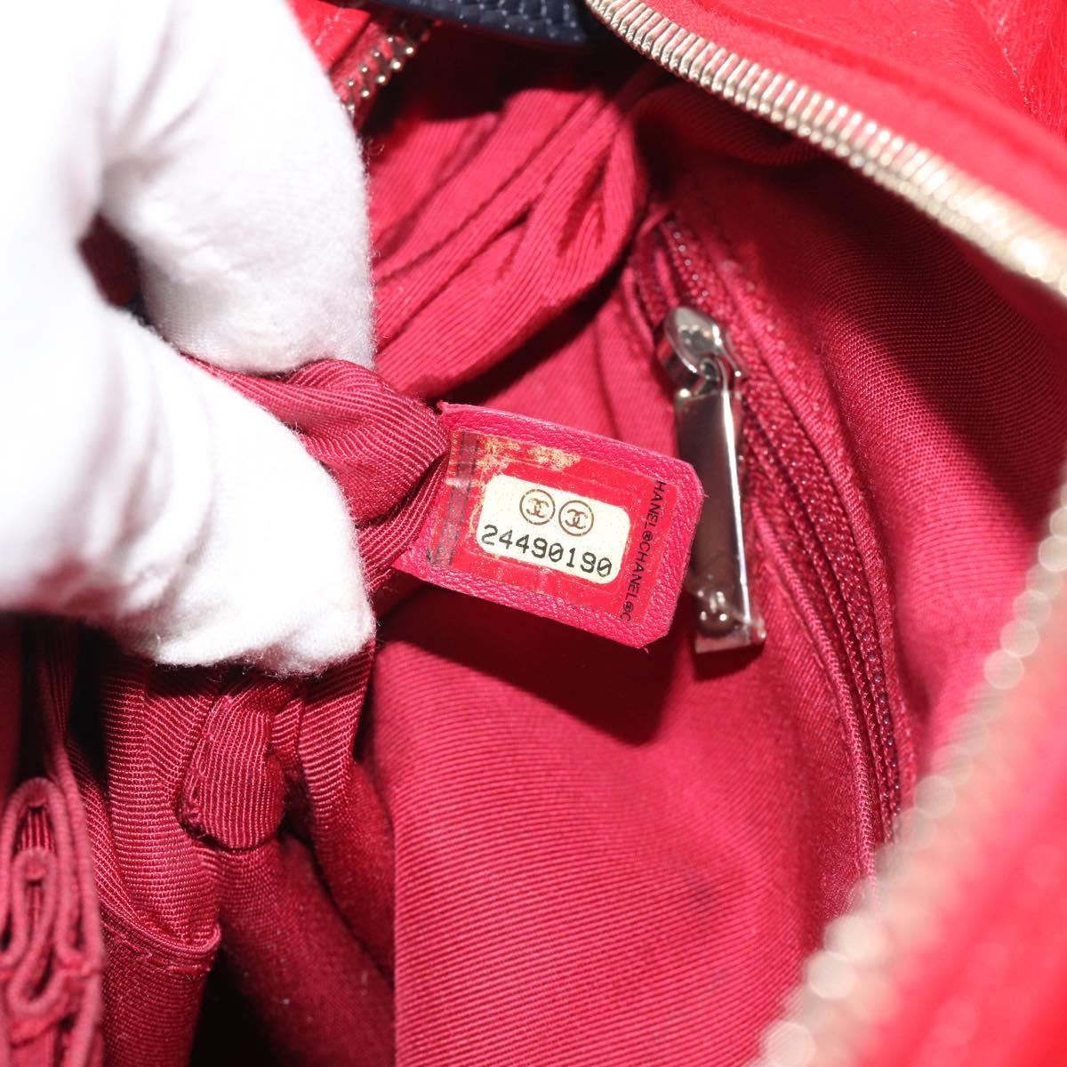 CHANEL Gabrielle de Chanel Matelasse Chain Shoulder Bag Canvas Red Auth ka5504M
