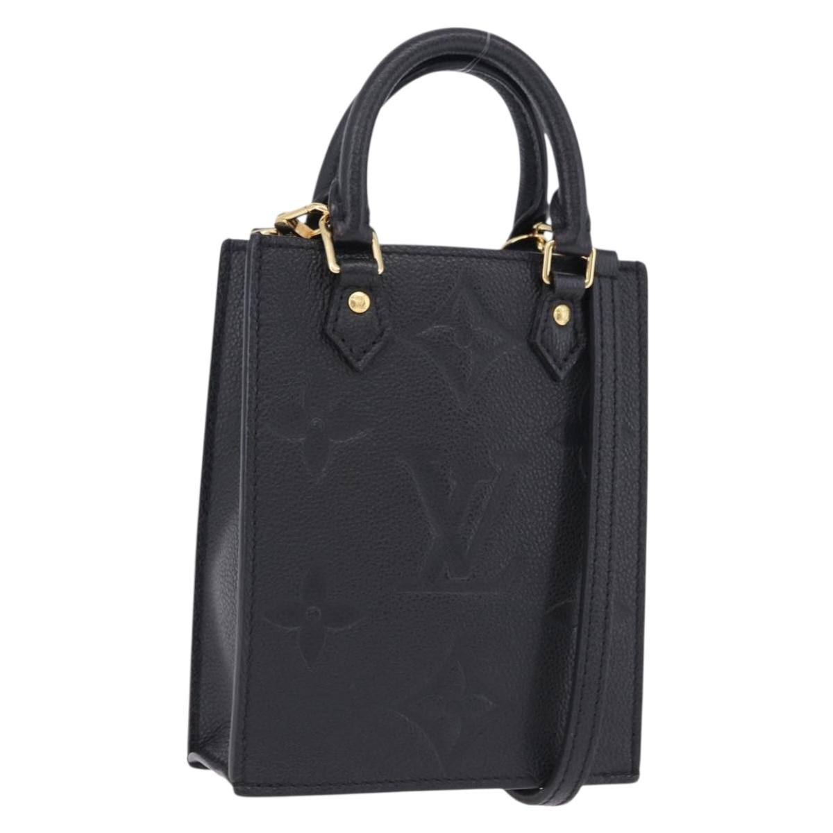 LOUIS VUITTON Monogram Empreinte Petit Sac Plat Bag Black M81417 LV Auth ka5508V
