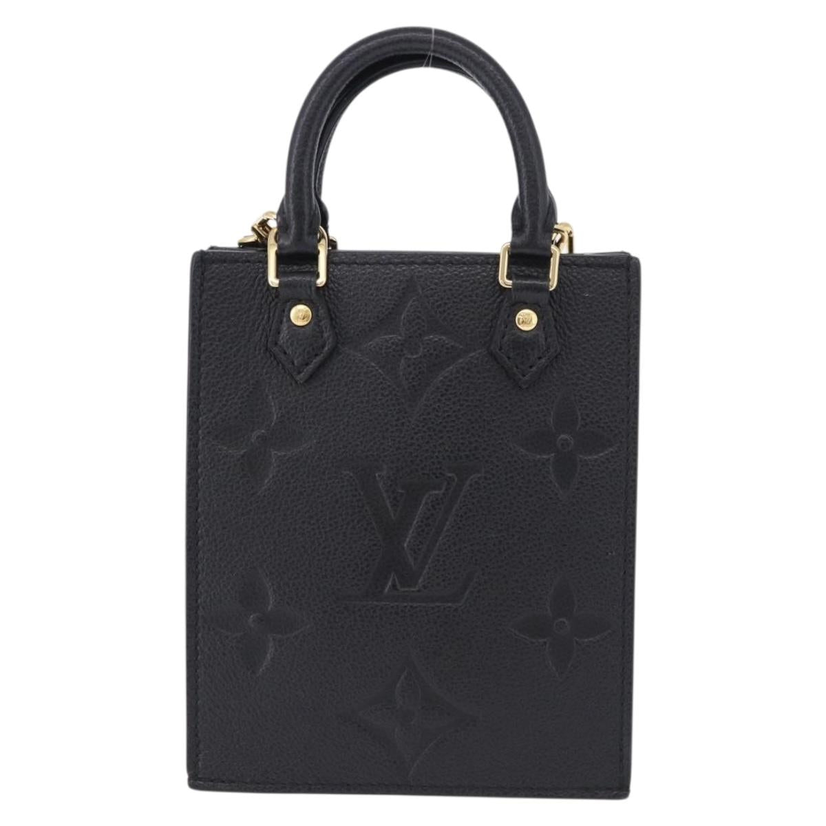 LOUIS VUITTON Monogram Empreinte Petit Sac Plat Bag Black M81417 LV Auth ka5508V