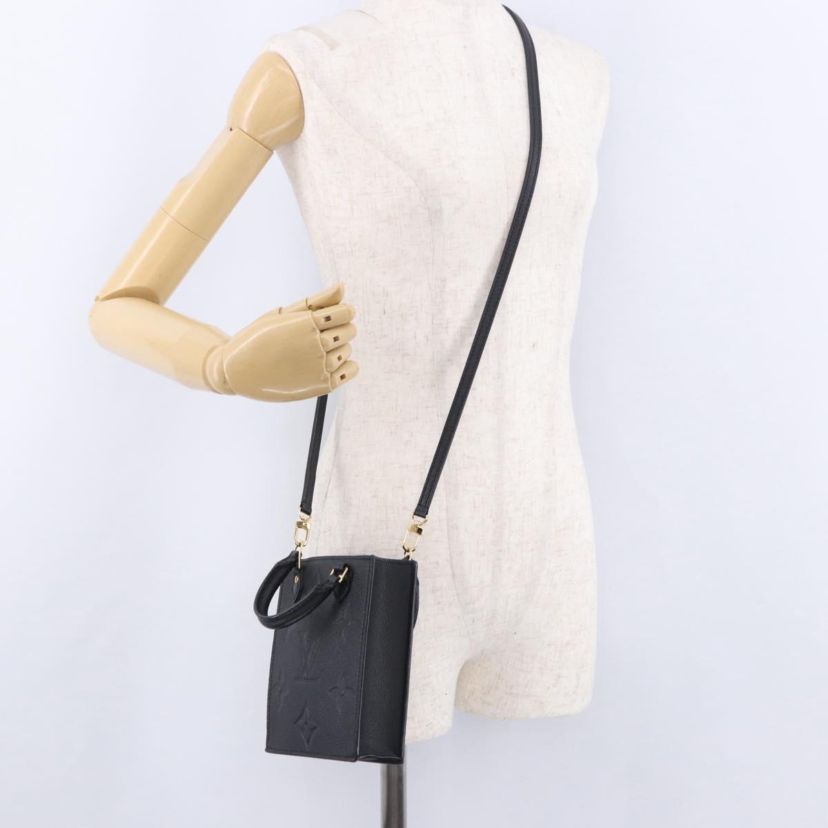 LOUIS VUITTON Monogram Empreinte Petit Sac Plat Bag Black M81417 LV Auth ka5508V
