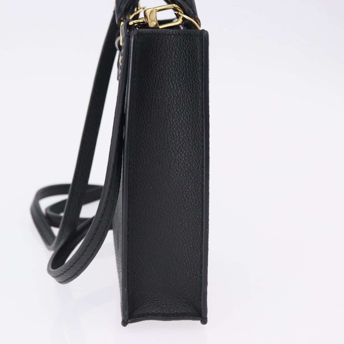 LOUIS VUITTON Monogram Empreinte Petit Sac Plat Bag Black M81417 LV Auth ka5508V