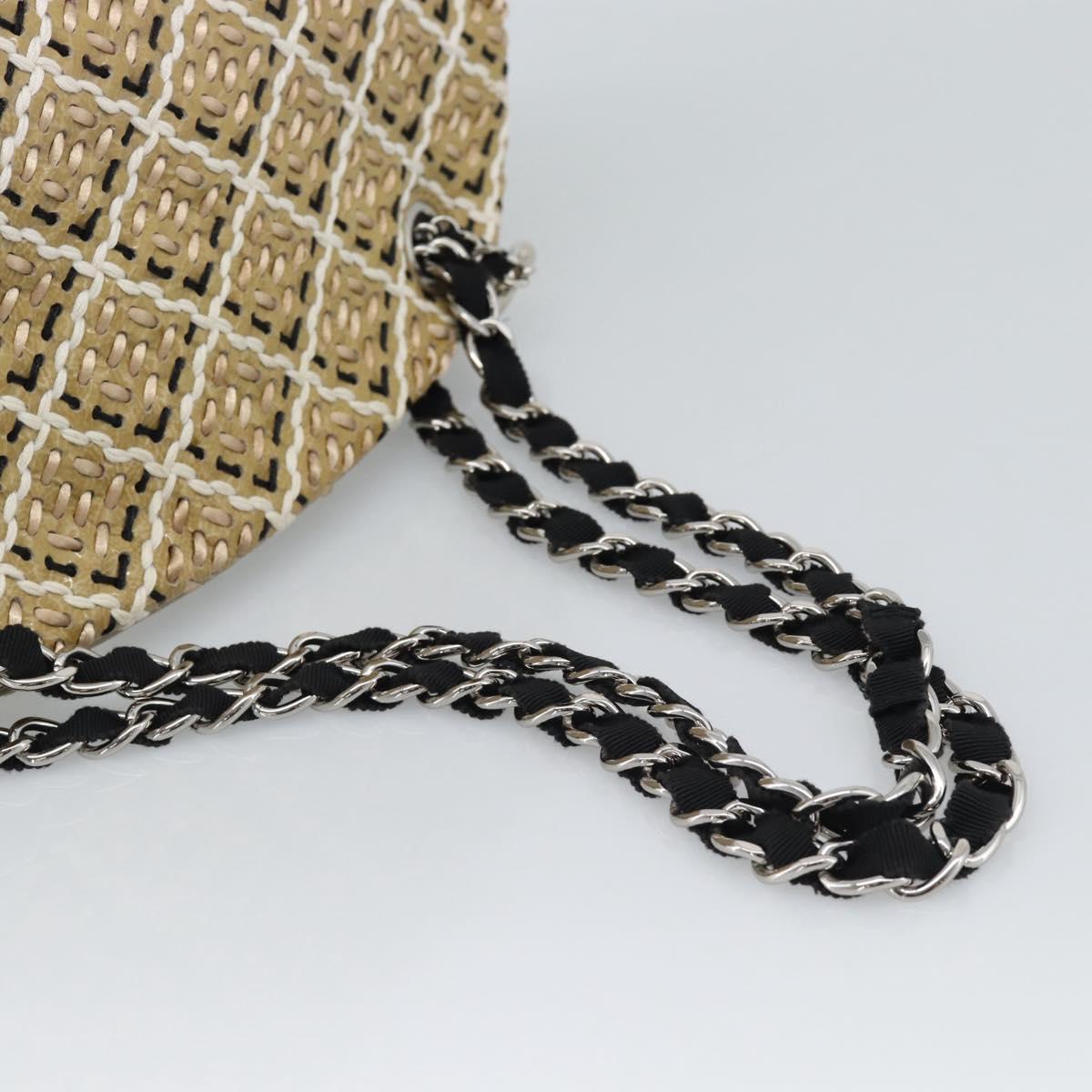 CHANEL Just Mademoiselle Matelasse Chain Shoulder Patent Brown CC Auth ka5511A