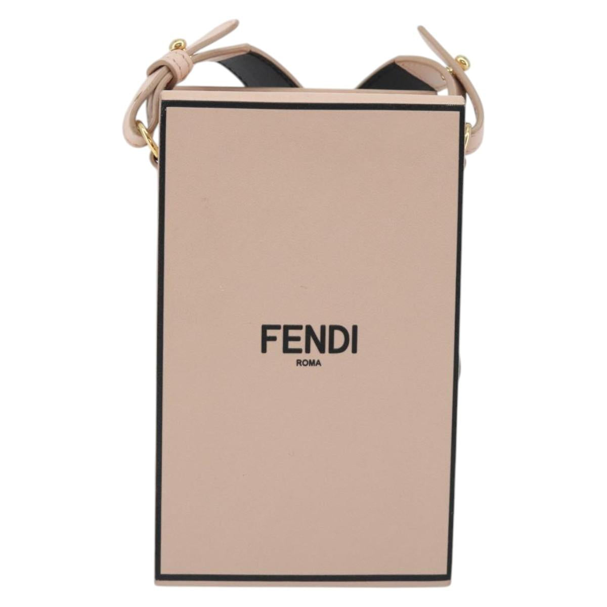 FENDI Shoulder Pouch Leather Pink Gold Tone 8BT339 Auth ka5513A
