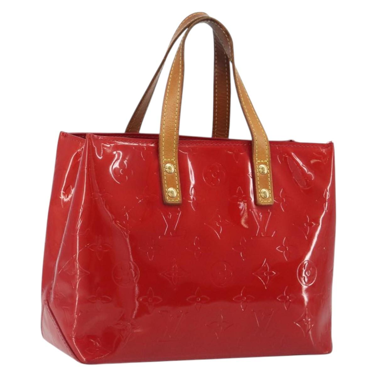 LOUIS VUITTON Monogram Vernis Reade PM Hand Bag Rouge M91088 LV Auth ka5517