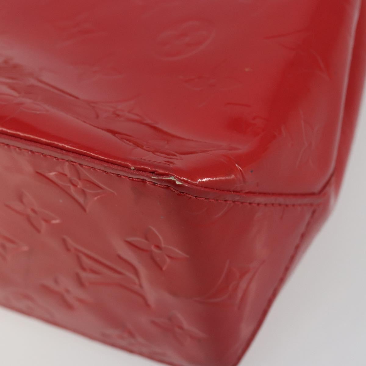 LOUIS VUITTON Monogram Vernis Reade PM Hand Bag Rouge M91088 LV Auth ka5517