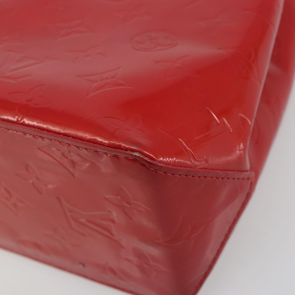 LOUIS VUITTON Monogram Vernis Reade PM Hand Bag Rouge M91088 LV Auth ka5517