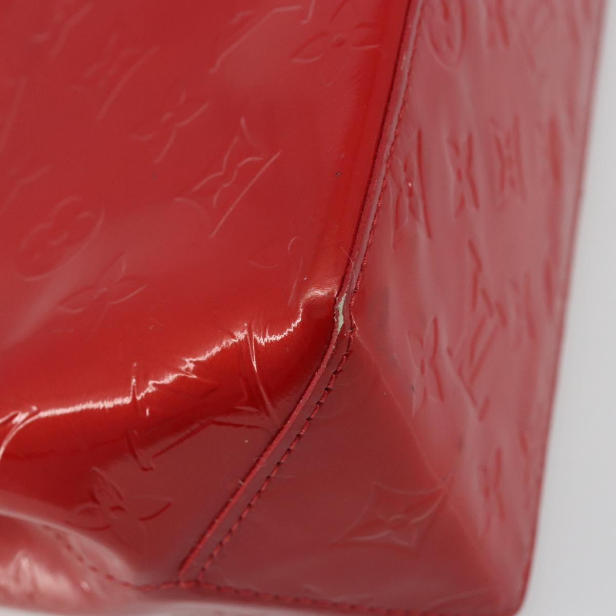 LOUIS VUITTON Monogram Vernis Reade PM Hand Bag Rouge M91088 LV Auth ka5517