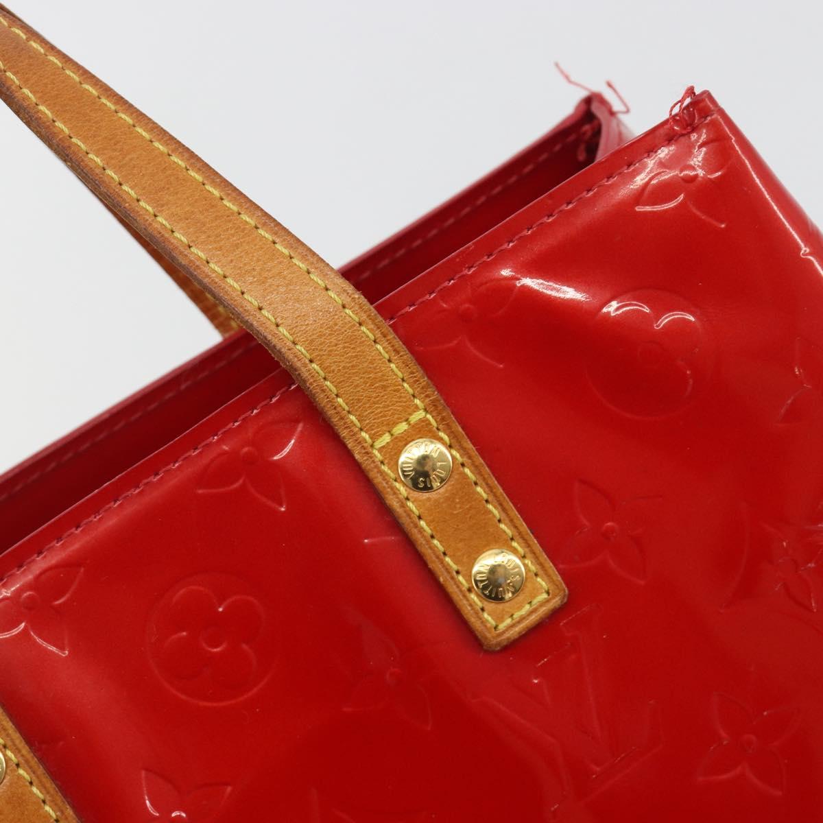 LOUIS VUITTON Monogram Vernis Reade PM Hand Bag Rouge M91088 LV Auth ka5517