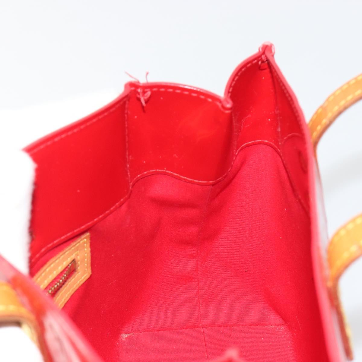 LOUIS VUITTON Monogram Vernis Reade PM Hand Bag Rouge M91088 LV Auth ka5517