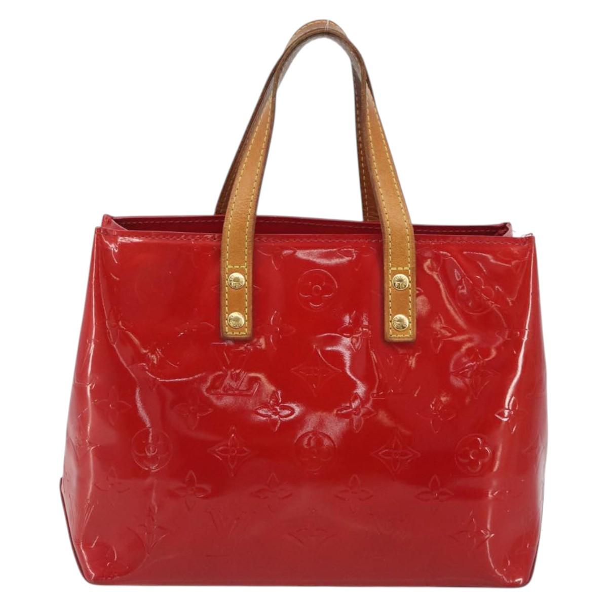 LOUIS VUITTON Monogram Vernis Reade PM Hand Bag Rouge M91088 LV Auth ka5517