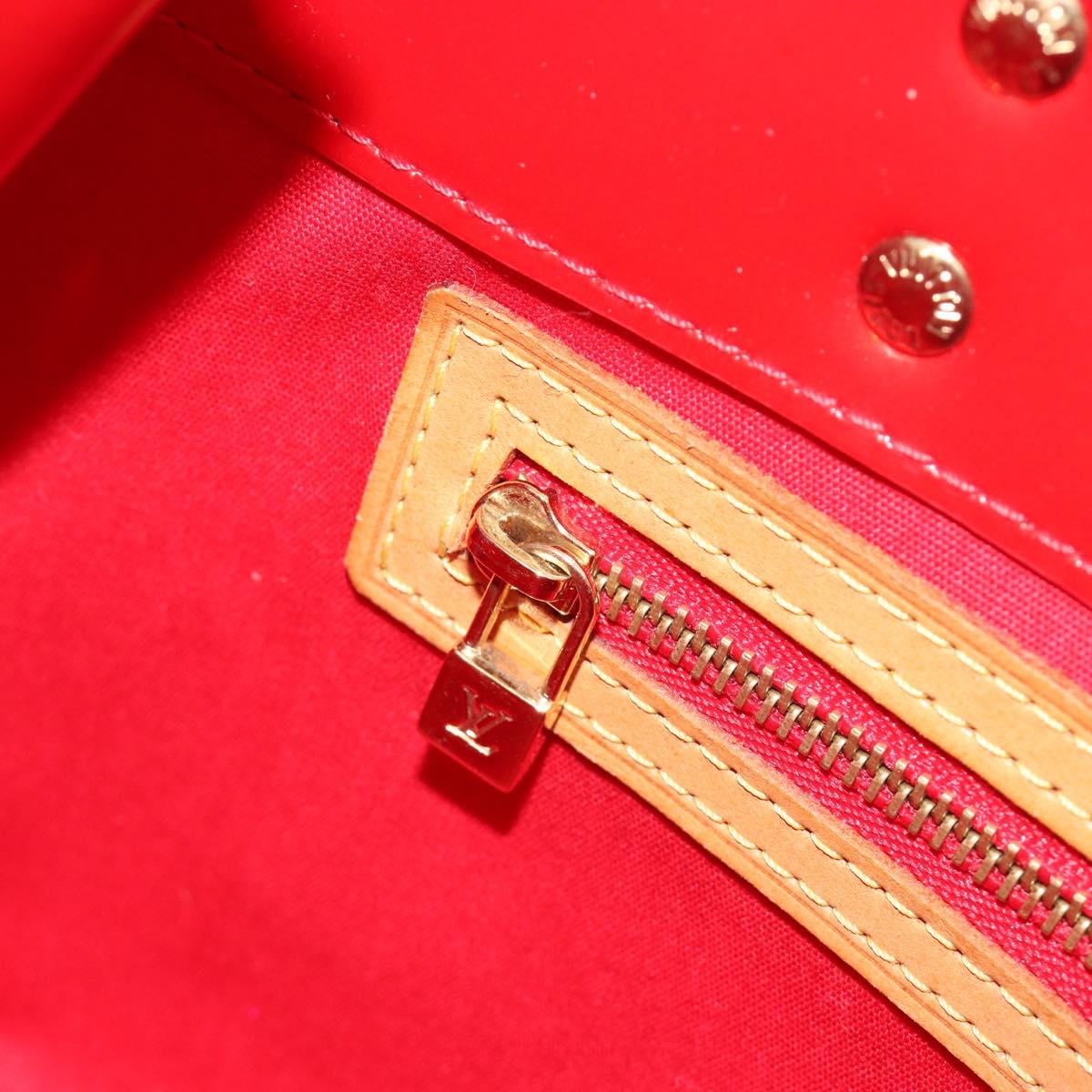 LOUIS VUITTON Monogram Vernis Reade PM Hand Bag Rouge M91088 LV Auth ka5517