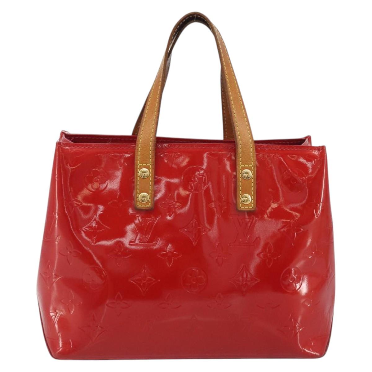 LOUIS VUITTON Monogram Vernis Reade PM Hand Bag Rouge M91088 LV Auth ka5517