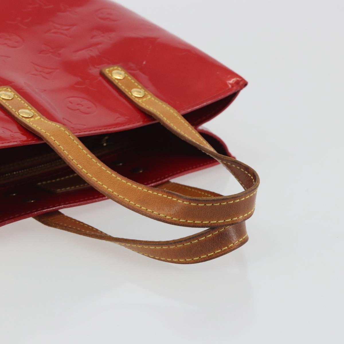 LOUIS VUITTON Monogram Vernis Reade PM Hand Bag Rouge M91088 LV Auth ka5517