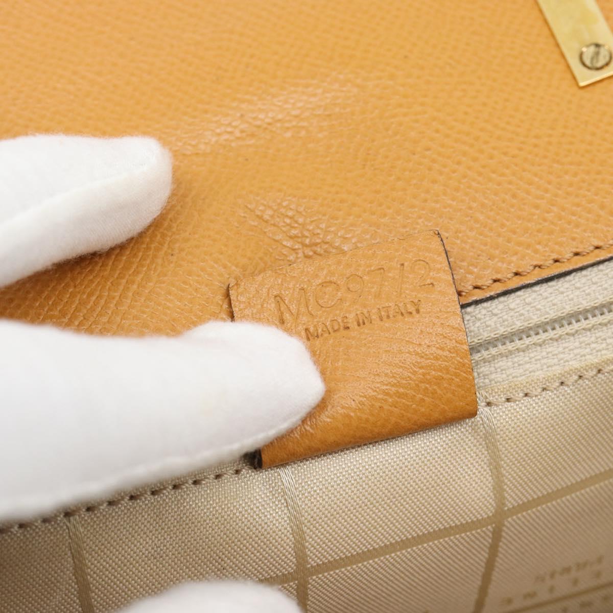 CELINE Hand Bag Leather Brown Gold Tone Auth ka5521A