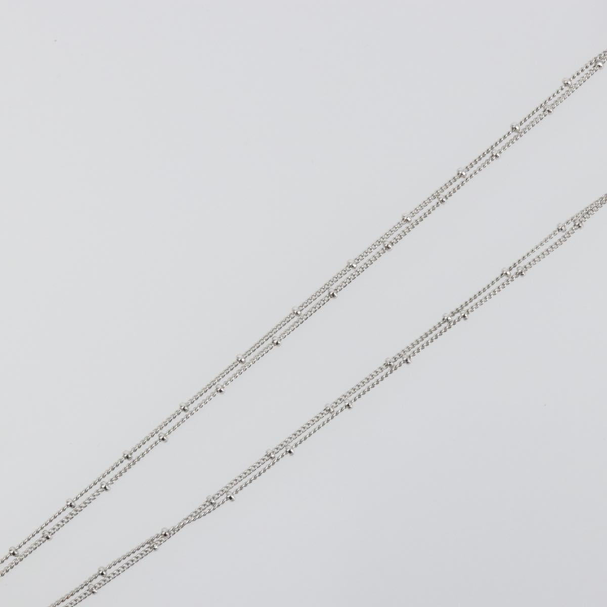 Christian Dior Necklace Metal Silver Auth ka5524